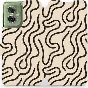 Pouzdro na mobilní telefon Flipové pouzdro Mobiwear - Motorola Moto G55 5G - VA60S Linky (Knížkové flip pouzdro, obal, kryt na mobil Motorola Moto G55 5G - VA60S Linky, materiál Umělá kůže + TPU - ochrana 360°, stojánek, silikonová vanička, magnetické zavírání)