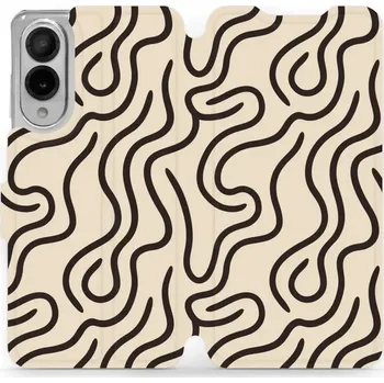 Pouzdro na mobilní telefon Flipové pouzdro Mobiwear - Samsung Galaxy S25 Edge - VA60S Linky (Knížkové flip pouzdro, obal, kryt na mobil Samsung Galaxy S25 Edge - VA60S Linky, materiál Umělá kůže + TPU - ochrana 360°, stojánek, silikonová vanička, magnetické zavírání)