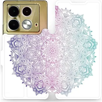 Pouzdro na mobilní telefon Flipové pouzdro Mobiwear - Infinix Note 40 - M008S Mandala (Knížkové flip pouzdro, obal, kryt na mobil Infinix Note 40 - M008S Mandala, materiál Umělá kůže + TPU - ochrana 360°, stojánek, silikonová vanička, magnetické zavírání)