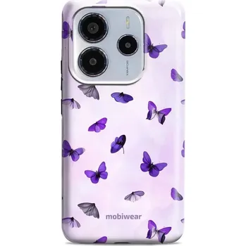 Pouzdro na mobilní telefon Odolný obal Mobiwear Elite Pro - Xiaomi Redmi Note 14 5G - EP77E Fialoví motýlci (Odolné pouzdro, obal kryt Mobiwear Elite Pro - maximální ochrana mobilu Xiaomi Redmi Note 14 5G, zesílené hrany, přesné výřezy, pohodlné držení, odolná grafika, kvalitní)