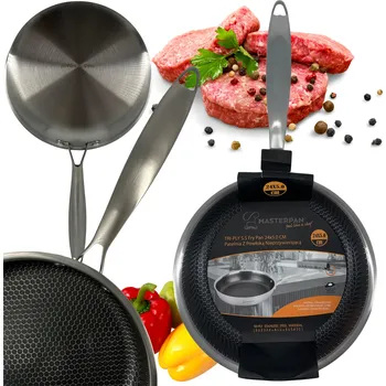 Pánev Tradiční pánev Masterpan Pánev MEDOVÁ PLÁSTEV NEREZOVÁ 24 cm nerezová ocel