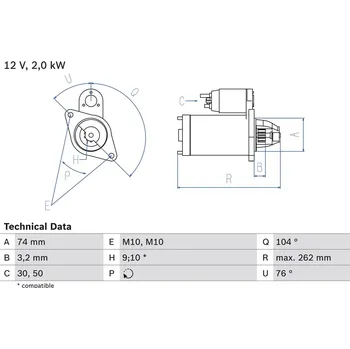 Startér Startér BOSCH 0 986 017 500