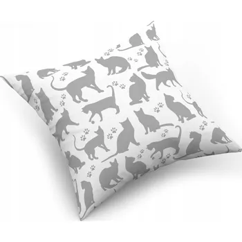 Povlak na dekorativní polštářek Povlak na polštářek "jasiek" 40x40 100% BAVLNA Kočky Šedé na Bílém 663