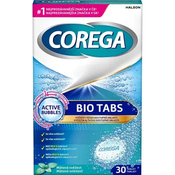 Péče o zubní náhradu Corega BIO Tabs čistící tablety na zubní náhrady a rovnátka