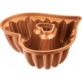 Obraz Forma na BÁBOVKA s komínem, nepřilnavý povrch, velká plechová forma na bábovku ve tvaru srdce MARISSA 28,5 cm