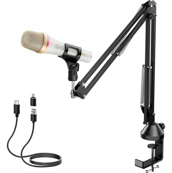 Mikrofon Tonor Dynamický USB-C RGB Mikrofon pro Hry, Podcasty, YouTube a Karaoke