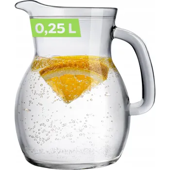 SKLENĚNÝ DŽBÁNEK NA NÁPOJE VODU ŠŤÁVY VÍNO 250 ml