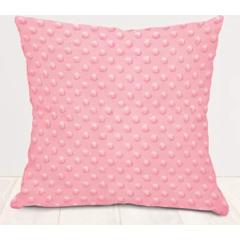 Povlak na polštářek Dětský povlak na polštář Minky 3D puntíky MKP-011 Světle růžový 50 x 60 cm