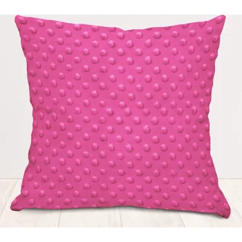 Povlak na polštářek Dětský povlak na polštář Minky 3D puntíky MKP-020 Růžovo fialový 40 x 60 cm