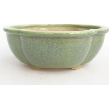 Květináč Keramická bonsai miska 12,5 x 10,5 x 5 cm zelená