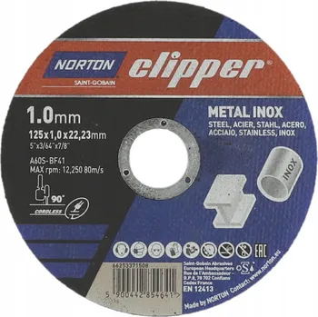 Řezný kotouč Řezný kotouč na kov Norton Clipper 66253371508 125 mm