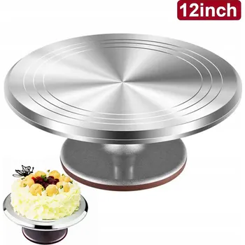PROFESIONÁLNÍ KOVOVÝ OTOČNÝ TALÍŘ NA ZDOBENÍ DORTŮ 30 CM PODNOS