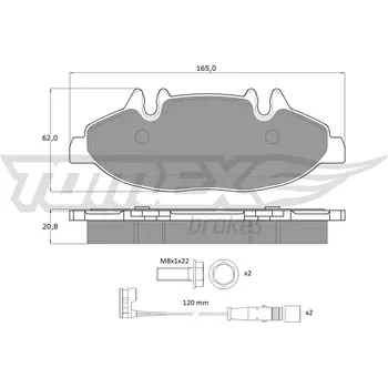 Brzdová destička Sada brzdových destiček, kotoučová brzda TOMEX C TX 15-02