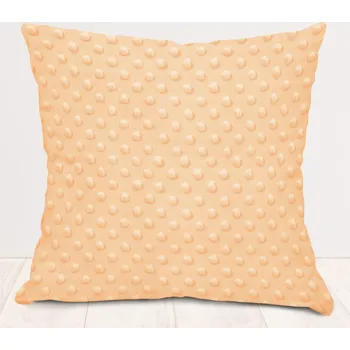 Povlak na dekorativní polštářek Dětský povlak na polštář Minky 3D puntíky MKP-006 Světle meruňkový 40 x 40 cm