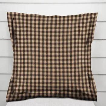 Povlak na dekorativní polštářek Bavlněný povlak na polštář s lemem Olivia OL-019 Hnědo-béžová kostka malá 30 x 50 cm