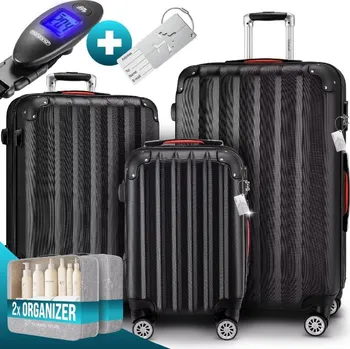 FurniGO Set cestovních kufrů Baseline 3-dílný - černý