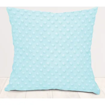 Povlak na polštářek Dětský povlak na polštář Minky 3D puntíky MKP-013 Ledový modrý 40 x 60 cm