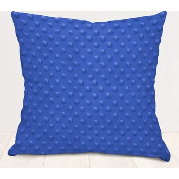 Povlak na polštářek Dětský povlak na polštář Minky 3D puntíky MKP-001 Modrý 40 x 60 cm
