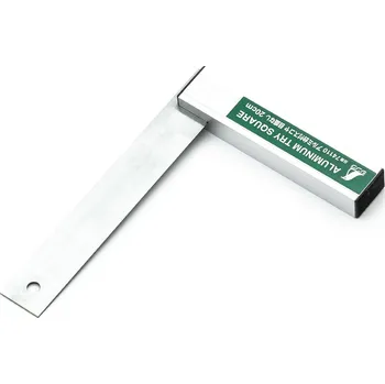 Úhloměr Nerezový úhelník SHINWA s robustní hliníkovou základnou bez stupnice - 200 mm