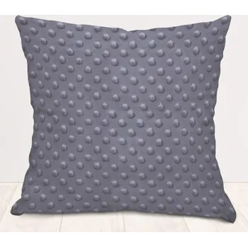 Povlak na dekorativní polštářek Dětský povlak na polštář Minky 3D puntíky MKP-004 Tmavě šedý 40 x 40 cm