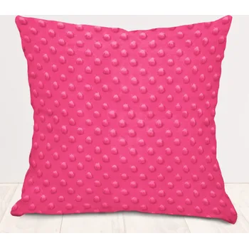 Povlak na polštářek Dětský povlak na polštář Minky 3D puntíky MKP-009 Fuchsiový 50 x 60 cm