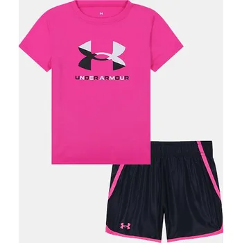 Under Armour Dívčí set UA LOGO WOVEN SHORT SET-PNK UASII0RR-677 Růžová 104-112