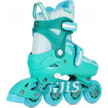 Kolečkové Brusle pro děti, zelené brusle 2v1 vel. M(34-37) Nils