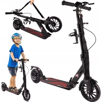 Koloběžka MalPlay Hliníková koloběžka MalPlay s kotoučovou brzdou a odpružením, nosnost 2-100 kg černá