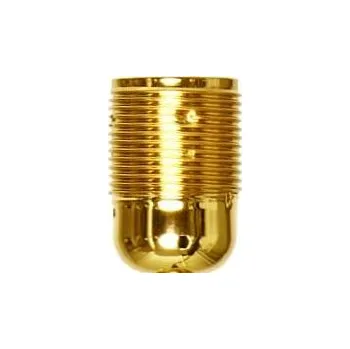 Objímka na žárovku Objímka E27 kovová závitová s otvorem M10 patice žárovky ZLATÁ lesklá