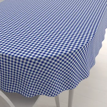 ubrus Bavlněný oválný ubrus Sandra SA-057 Modro-bílé kostičky 100x160 cm