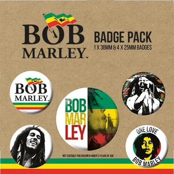 Obraz Bob Marley - sada odznaků 1+4