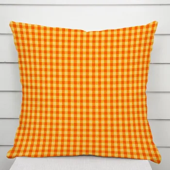 Povlak na dekorativní polštářek Bavlněný povlak na polštář Olivia OL-006 Oranžovo-žlutá kostka malá 30 x 50 cm