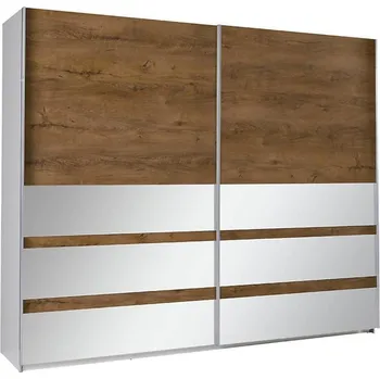 Šatní skříň Skříň Se Zrcadlem Lux 244 cm Dub Burgund