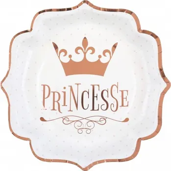 Talíř PAPÍROVÉ TALÍŘKY PRINCESS 21 CM 10 KS NAROZENINY OSLAVA