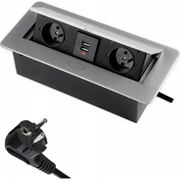 Elektrická zásuvka Výklopná zásuvková lišta do desky stolu ergoline SPS-D24S v2