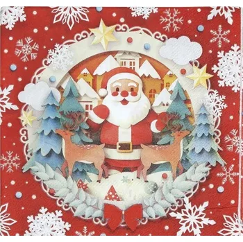 Papírový ubrousek Vánoční ubrousky Santa Claus Vánoce 20 ks 33 cm 20 ks vícebarevná