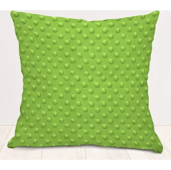 Povlak na polštářek Dětský povlak na polštář Minky 3D puntíky MKP-007 Hráškově zelený 40 x 60 cm