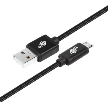 Datový kabel USB–micro USB kabel 1,5 m s černým textilním opletem