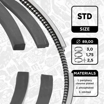 Píst motoru Sada pístních kroužků ET ENGINETEAM R1008700