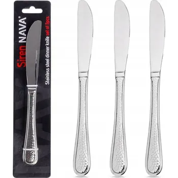 Kuchyňský nůž 3x Nože STOLNÍ jídelní ocelové nůž sada nožů NAVA Siren