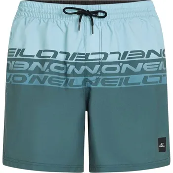Pánské plavky Pánské plavecké šortky O'Neill CALI STRIPE 16'' S Tmavě zelená, Světle modrá