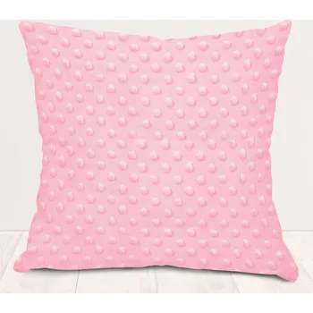 Povlak na polštářek Dětský povlak na polštář Minky 3D puntíky MKP-035 Světle růžový 35 x 45 cm