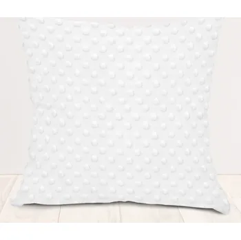 Povlak na polštářek Dětský povlak na polštář Minky 3D puntíky MKP-016 Krémově bílý 40 x 60 cm
