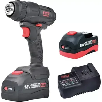 Horkovzdušná pistole Aku horkovzdušná pistole Mighty Seven M7 DHG-101A - 2x 18V/5.0Ah, 218mm, 550°C, 0.63kg