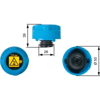 Palivová nádrž Uzavírací víčko, nádoba chladiva GATES RC216