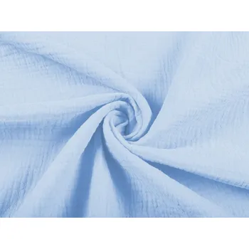 Mušelín dvojitá gázovina MSN-054 Bledě modrá - metráž šířka 160 cm