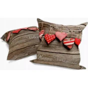 Povlak na dekorativní polštářek Dekorační povlak na polštář Srdce hnědý 40x40 cm