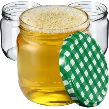 Sklenice 6x ZAVAŘOVACÍ SKLENICE 425ML NA MEDOVÝ SKLENICE SE ŠROUBOVACÍM UZÁVĚREM FI82