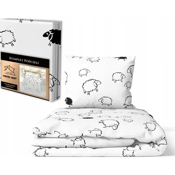 Povlečení Povlečení 140x200 + 1x70x80 cm, 140 g/m2, 100% BAVLNA, VZOR: Beránci na bílém