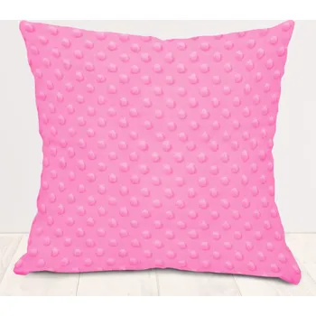 Povlak na polštářek Dětský povlak na polštář Minky 3D puntíky MKP-012 Sytě růžový 50 x 60 cm